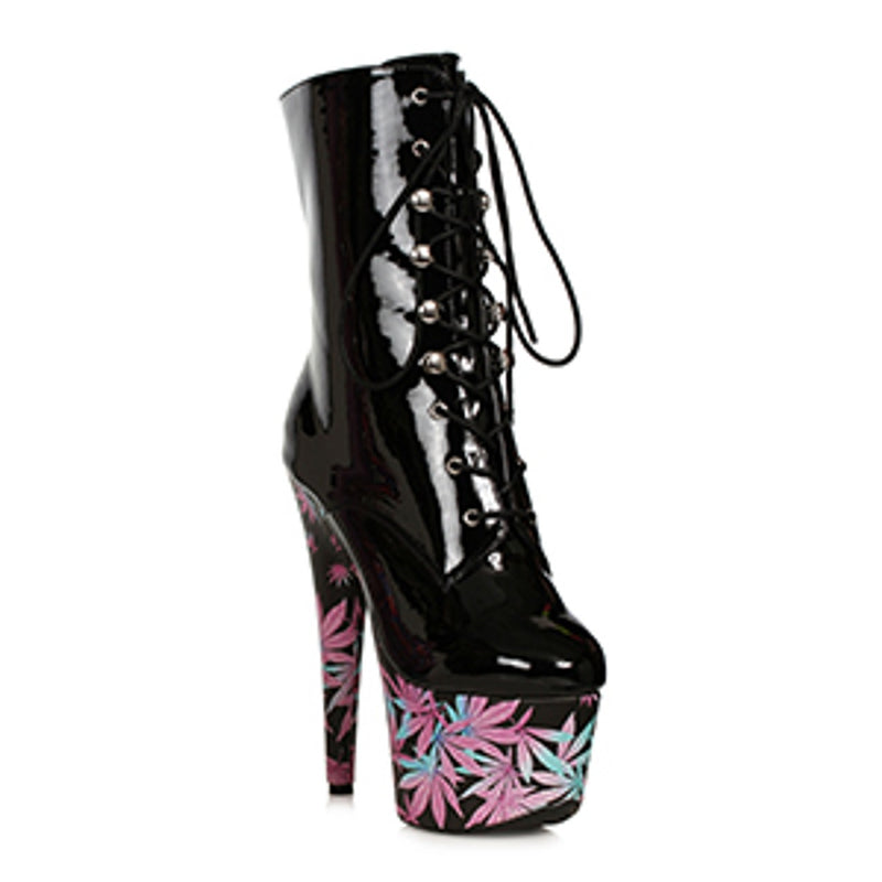 Ellie Shoes - 7" Stiletto Lace Up with Print Wrapped Platform