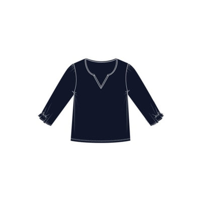 Liverpool Los Angeles - Womens Short Sleeve Notch Knit Top