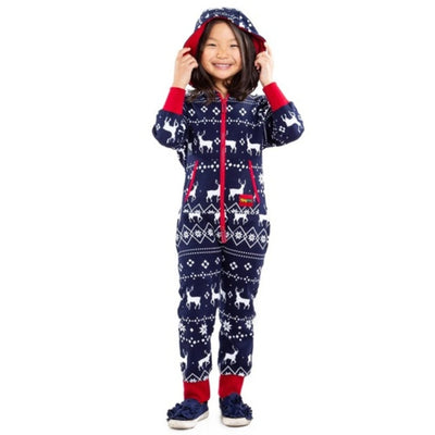Tipsy Elves - Girls Boys / Girls Blue Fair Isle Jumpsuit