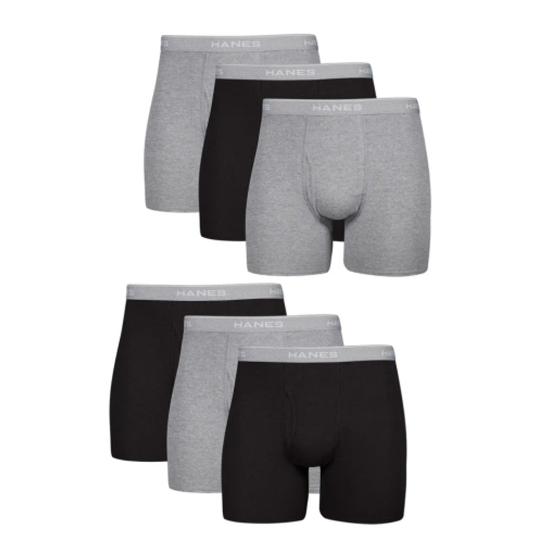 Hanes - Mens Comfort Flex Mens Cotton Boxer Brief Underwear Moisture-Wicking 6-Pack
