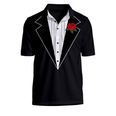 Tipsy Elves - Mens Tuxedo Golf Polo