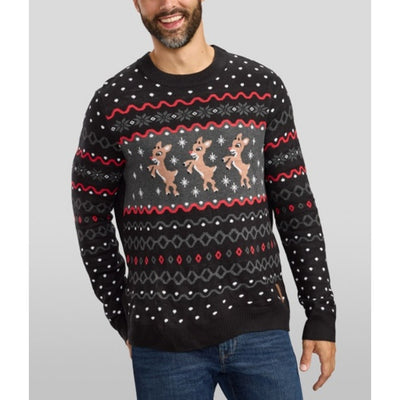 Tipsy Elves - Mens Dark Fair Isle Rudolph Ugly Christmas Sweater