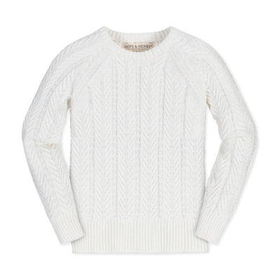 Hope & Henry - Girls Organic Raglan Cable Sweater