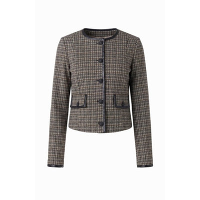 Liverpool Los Angeles - Womens Collarless Lady Jacket with Faux Leather Trim