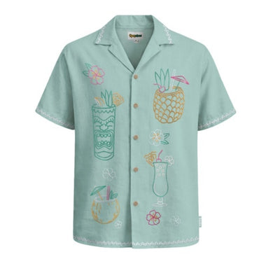 Tipsy Elves - Mens Tiki Drink Linen Cabana Shirt