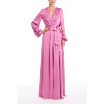Badgley Mischka - Womens Satin Faux Wrap