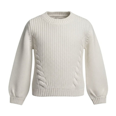 Hope & Henry - Girls Organic Bow Detail Cable Sweater