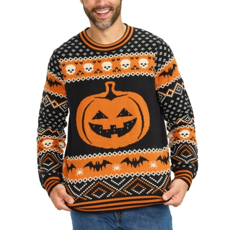 Tipsy Elves - Mens Pumpkin Light Up Sweater