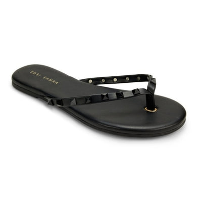 Yosi Samra - Womens Rivington Stud Flip Flop in Black/Black