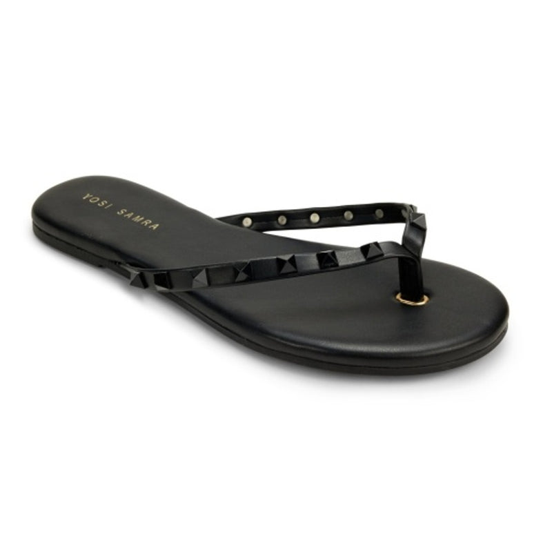 Yosi Samra - Womens Rivington Stud Flip Flop in Black/Black