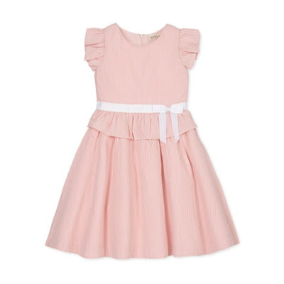 Hope & Henry - Girls Organic Seersucker Ruffle Sleeve Peplum Dress