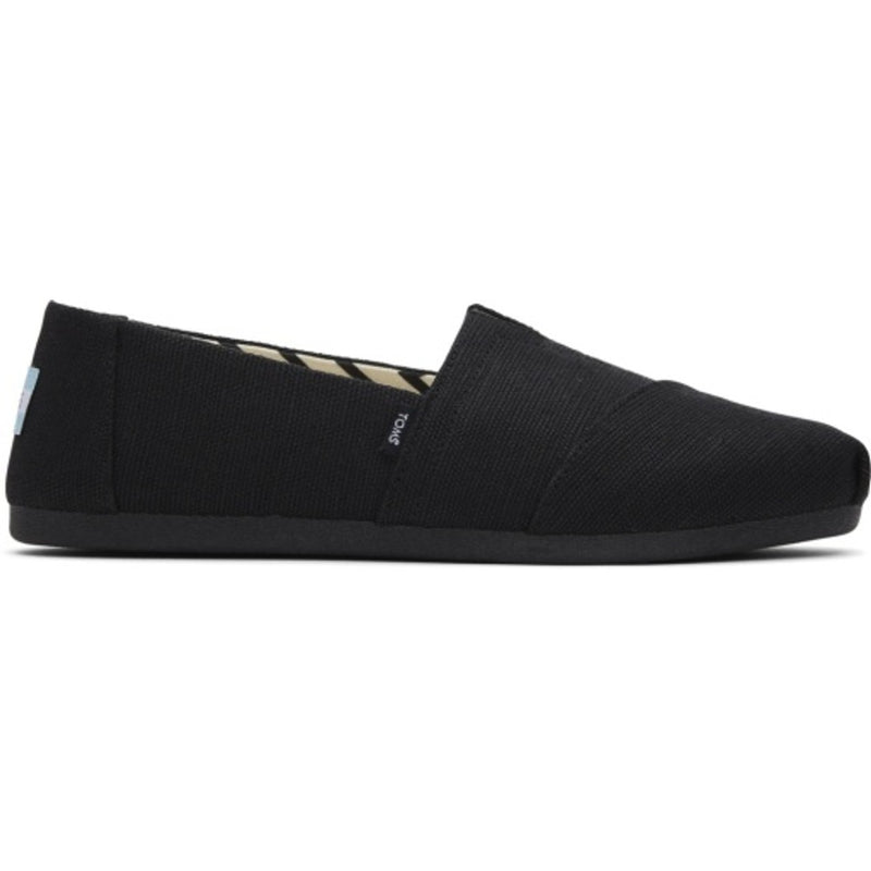 TOMS - Womens Alpargata Classic - Black/Black Wide Width Heritage Canvas