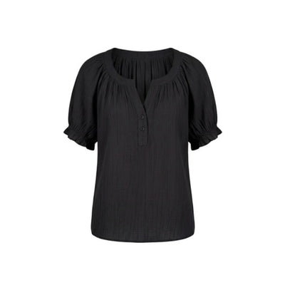 Liverpool Los Angeles - Womens Short Sleeve Half Placket Woven Blouse