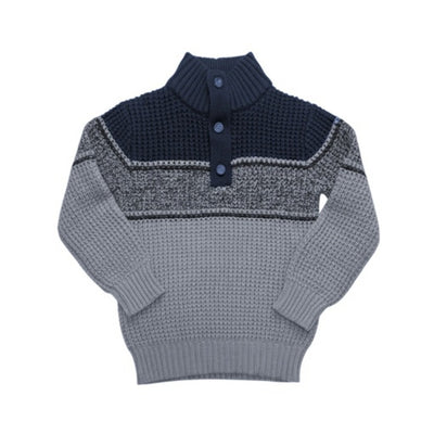 Hope & Henry - Boys Organic Mock Neck Waffle Sweater