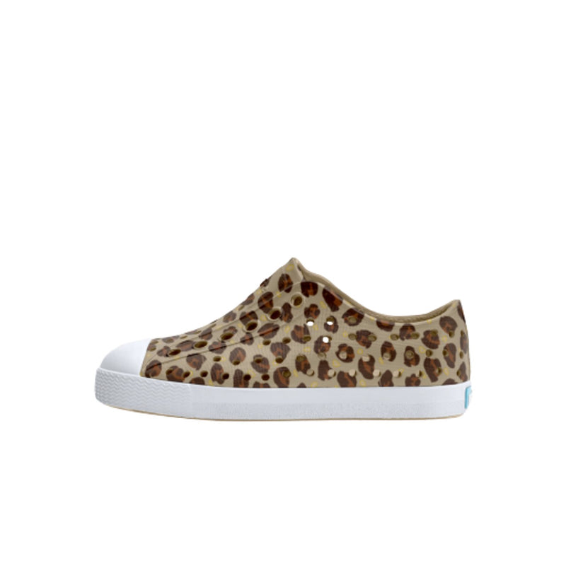 Native Shoes - Unisex Jefferson Print Kids - Flax Tan/ Shell White/ Freesia Leopard