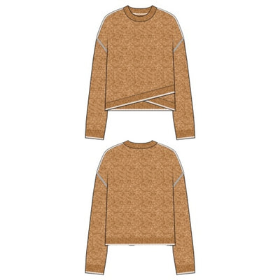 Liverpool Los Angeles - Womens Long Slv Crew Neck Sweater with Tulip Hem