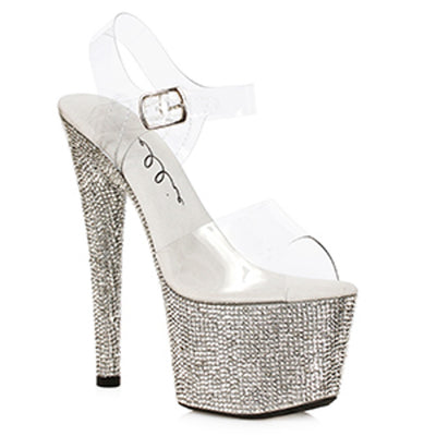 Ellie Shoes - 7" Stiletto with Single-Color Rhinestone Platform