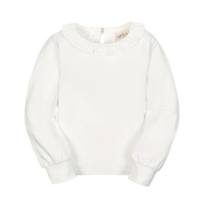 Hope & Henry - Girls Organic Ruffle Collar Knit Top