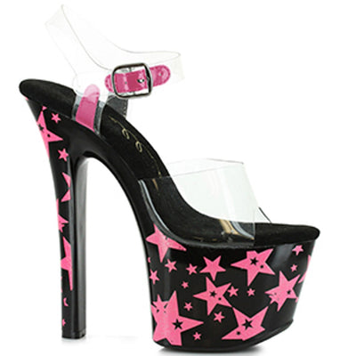 Ellie Shoes - 7" Heel with Blacklight Reflective Stars
