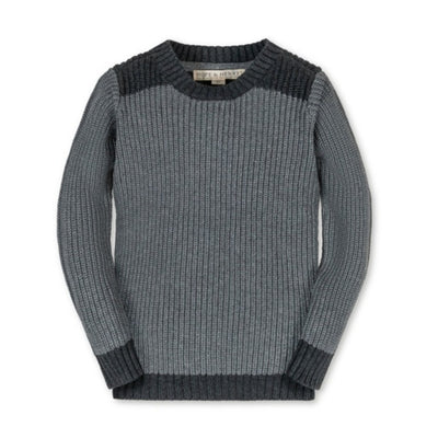 Hope & Henry - Boys Organic Shoulder Detail Crew Neck Sweater