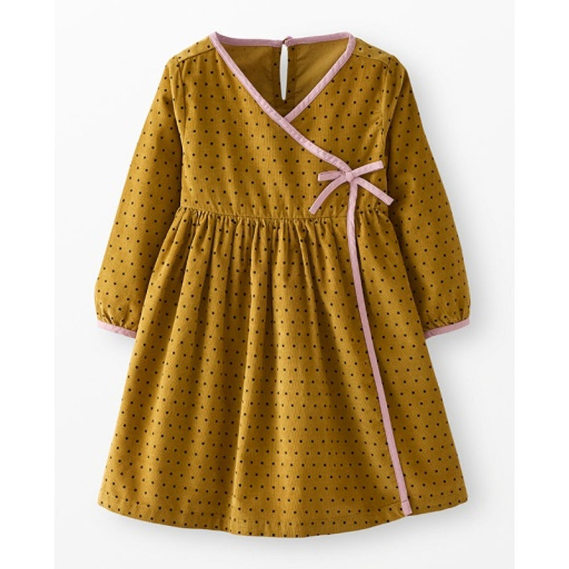 Hanna Andersson - Kids Balloon Sleeve Corduroy Wrap Dress with Pockets