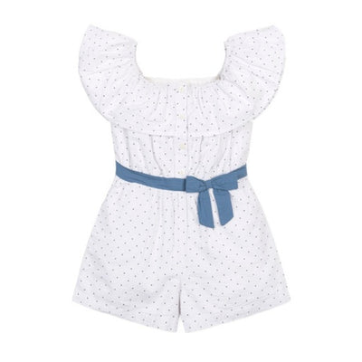 Hope & Henry - Girls Organic Seersucker Ruffle Romper