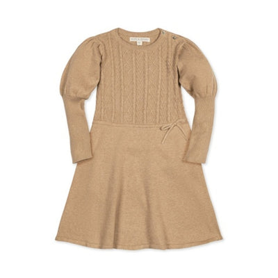 Hope & Henry - Girls Organic Cable Bodice Sweater Dress
