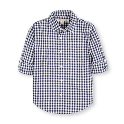 Hope & Henry - Boys Organic Stretch Poplin Roll-Up Shirt