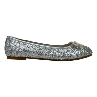 Yosi Samra - Kids Miss Sadie Ballet Flat in Silver Glitter Kids