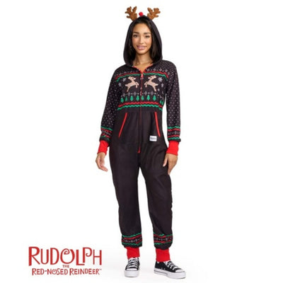 Tipsy Elves - Womens Fair Isle Rudolph Jumpsuit