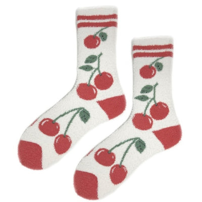 Oooh Yeah - Womens Cherry Love Fluff N Stuff Womens Crew Socks