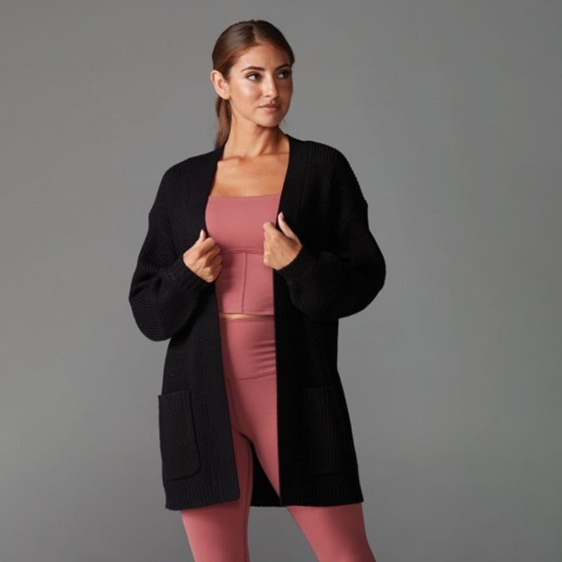 Thirty Three Threads - Unisex Alpine Long Cardigan Ebony