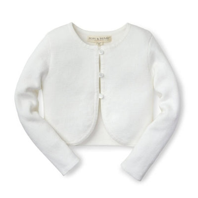 Hope & Henry - Girls Organic Curved Hem Cardigan