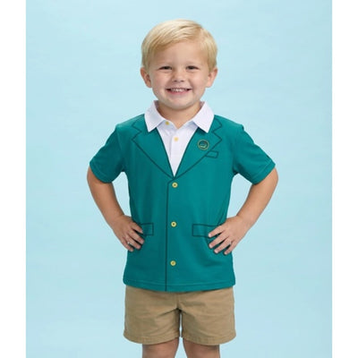 Tipsy Elves - Boys Toddler Boys Green Blazer Golf Polo