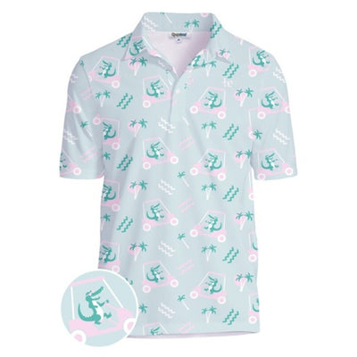 Tipsy Elves - Mens Golf Cart Gator Golf Polo