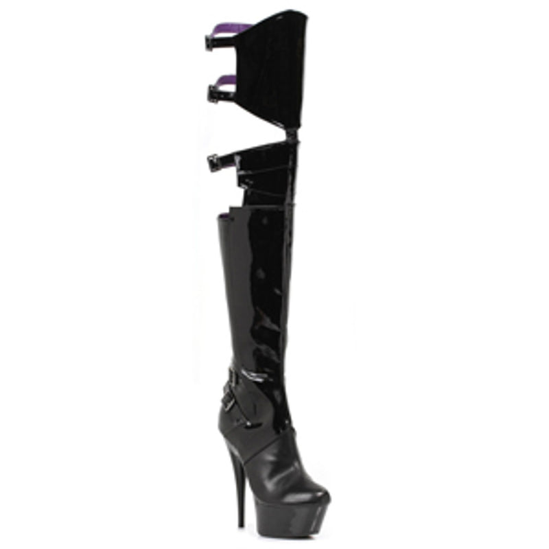 Ellie Shoes - 6" Pointed Stiletto Heel Thigh High Stretch Boots
