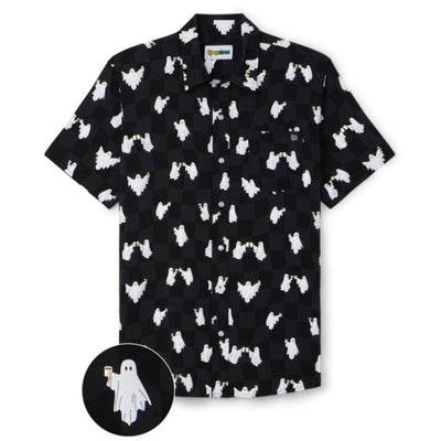 Tipsy Elves - Mens Booze Ghost Button Down Shirt