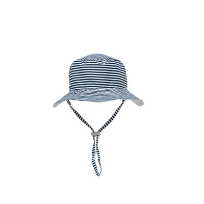 Snapper Rock - Kids Navy & White Stripe Bucket Hat