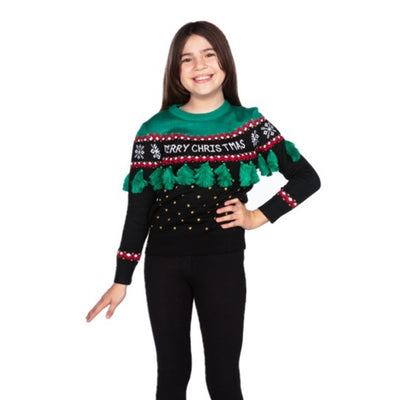 Tipsy Elves - Kids Christmas Tree Tassel Ugly Christmas Sweater