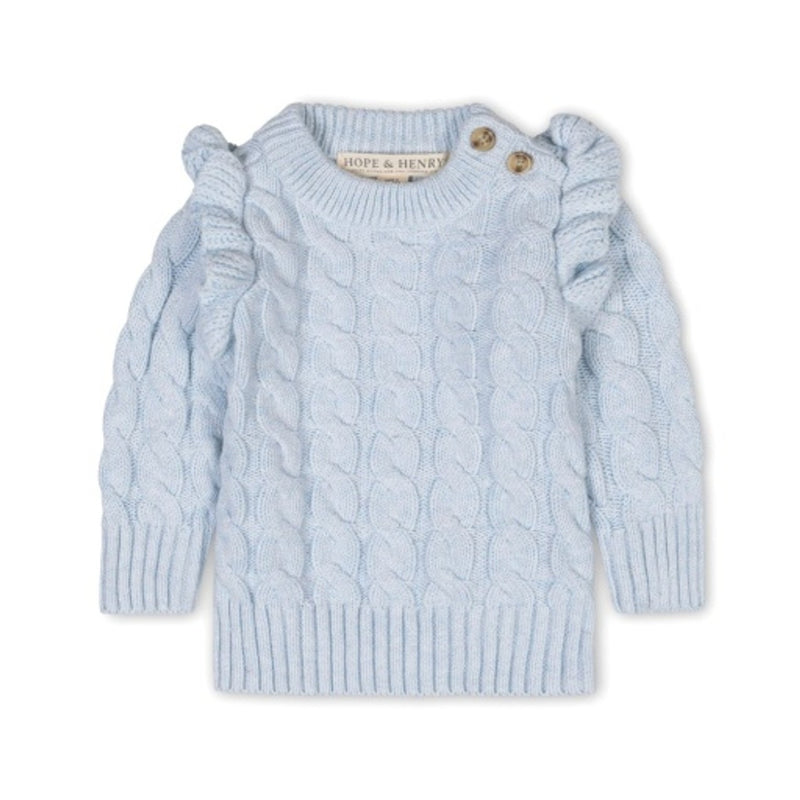 Hope & Henry - Girls Organic Mock Neck Ruffle Sweater