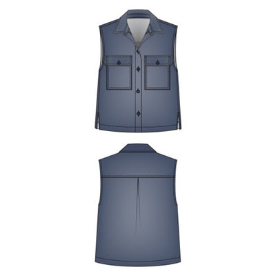 Liverpool Los Angeles - Womens Sleeveless Button Top with Pockets