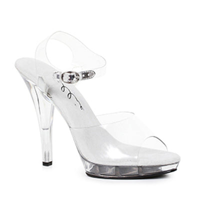 Ellie Shoes - 5" Heel Clear Wide Width Sandal