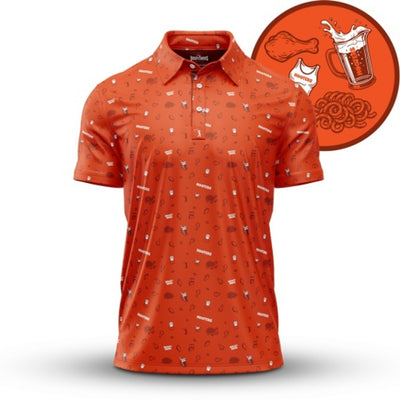 Bogey Bros - Mens Wingin' It Orange Polo