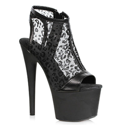 Ellie Shoes - 7" Peeptoe Leopard Bootie
