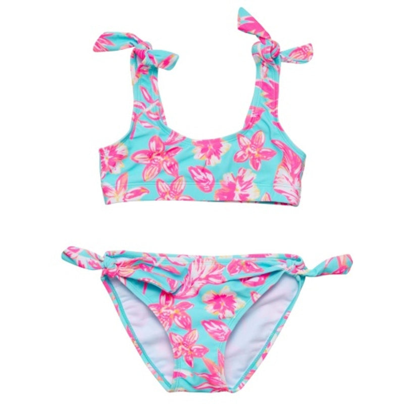 Snapper Rock - Girls Tropical Glow Recycled Crop Bikini