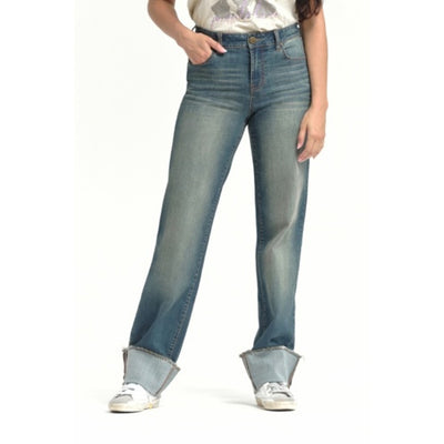 1822 Denim - Womens 36 1/2" Cuffed to 32" Mid-Rise Straight