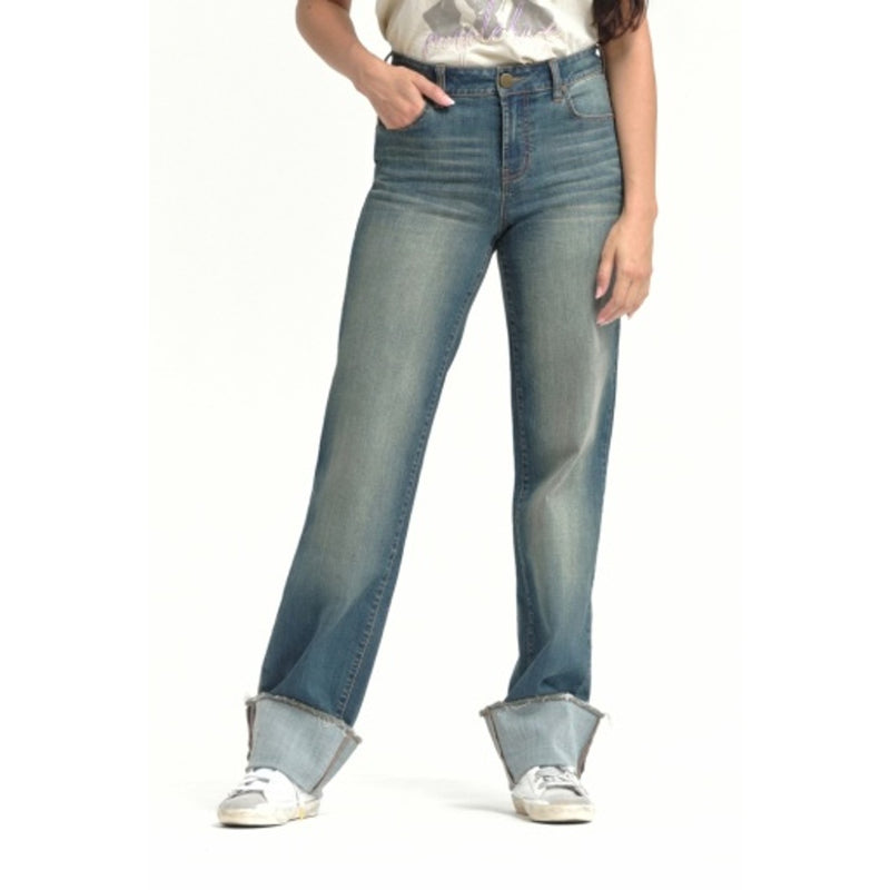1822 Denim - Womens 36 1/2" Cuffed to 32" Mid-Rise Straight