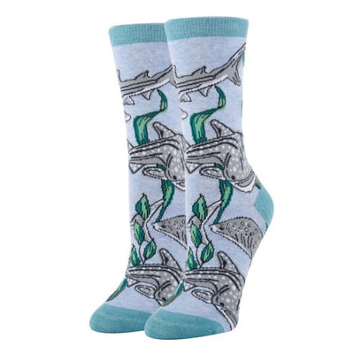Oooh Yeah - Womens Whale Shark-Aquatic-Womens Crew Socks