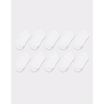 Hanes - Girls No Show Socks White 10-Pack