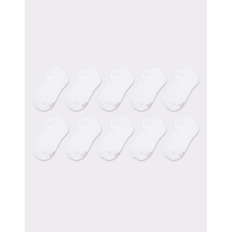 Hanes - Girls No Show Socks White 10-Pack